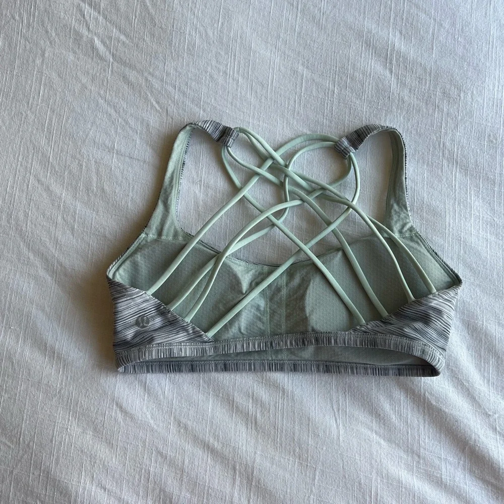 lululemon athletica Grey Heather & Mint Strappy Sports Bra